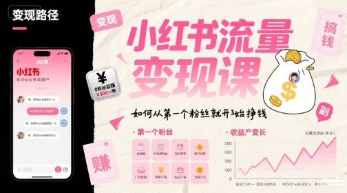 小红书流量变现课,如何从第一个粉丝就开始挣钱插图 小红书流量变现课,如何从第一个粉丝就开始挣钱