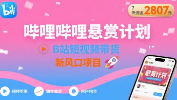 哔哩哔哩悬赏计划,B站短视频带货,7天佣金2807,新风口项目插图 哔哩哔哩悬赏计划,B站短视频带货,7天佣金2807,新风口项目