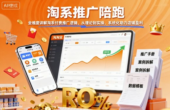 淘系推广陪跑,全维度讲解淘系付费推广逻辑,从理论到实操,系统化助力店铺盈利插图 淘系推广陪跑,全维度讲解淘系付费推广逻辑,从理论到实操,系统化助力店铺盈利