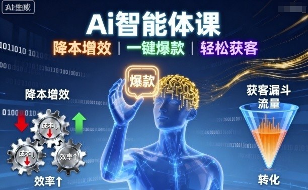 Ai智能体课,降本增效,一键爆款,轻松获客插图 Ai智能体课,降本增效,一键爆款,轻松获客
