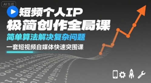 短视频个人IP极简创作全局课,简单算法解决复杂问题,一套短视频自媒体快速突围课插图 短视频个人IP极简创作全局课,简单算法解决复杂问题,一套短视频自媒体快速突围课