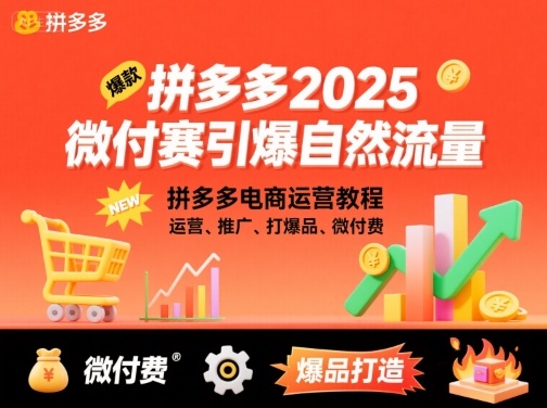 拼多多2025微付赛引爆自然流量,拼多多电商运营教程,运营、推广、打爆品、微付费插图 拼多多2025微付赛引爆自然流量,拼多多电商运营教程,运营、推广、打爆品、微付费