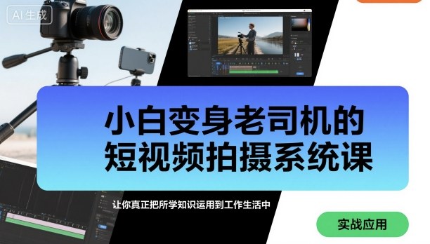 小白变身老司机的短视频拍摄系统课,让你真正把所学知识运用到工作生活中插图 小白变身老司机的短视频拍摄系统课,让你真正把所学知识运用到工作生活中