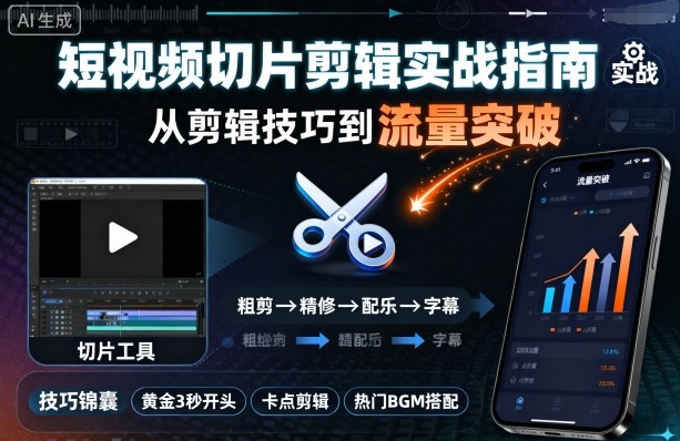 短视频切片剪辑实战指南,从剪辑技巧到流量突破插图 短视频切片剪辑实战指南,从剪辑技巧到流量突破
