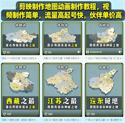 剪映制作地图动画制作教程,视频制作简单,流量高起号快,伙伴单价高插图 剪映制作地图动画制作教程,视频制作简单,流量高起号快,伙伴单价高
